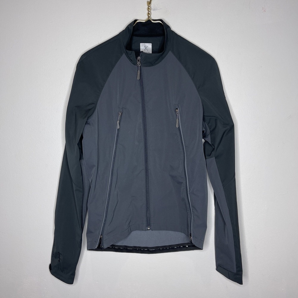 Kitsbow Men's Mixed Shell Gray Lightweight Full Zip Cycling Jacket - Small S